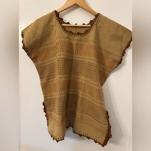 Treadle Loom blouse Made in Oaxaca Mexico. handmade top, Artisanal made.